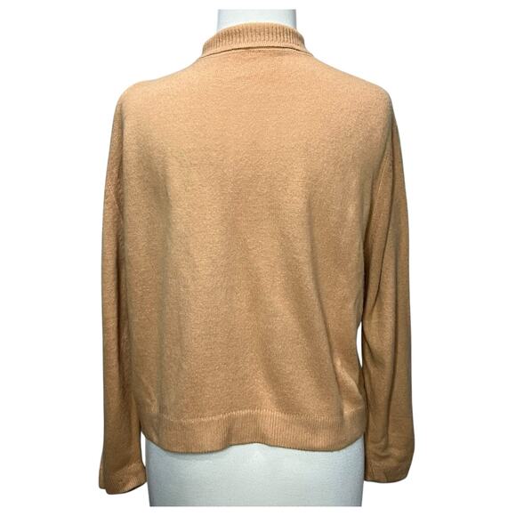 Vintage Cardigan Medium Tan Button Up Soft Knit Classic Preppy Cozy Union Made - Picture 3 of 14